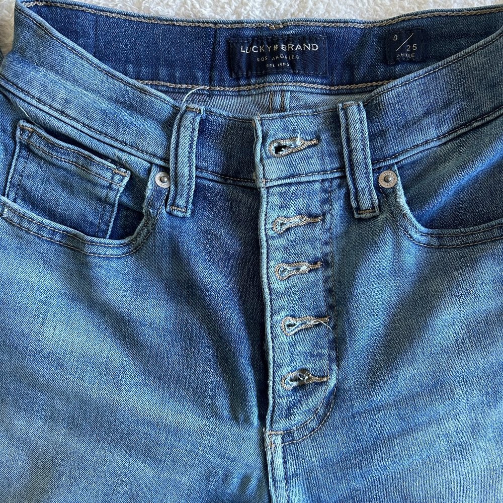 Lucky Brand High Rise Skinny Ankle Jean Size 0/25 - Picture 4 of 7